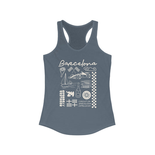 Barcelona Illustrated Circuit Racerback Tank
