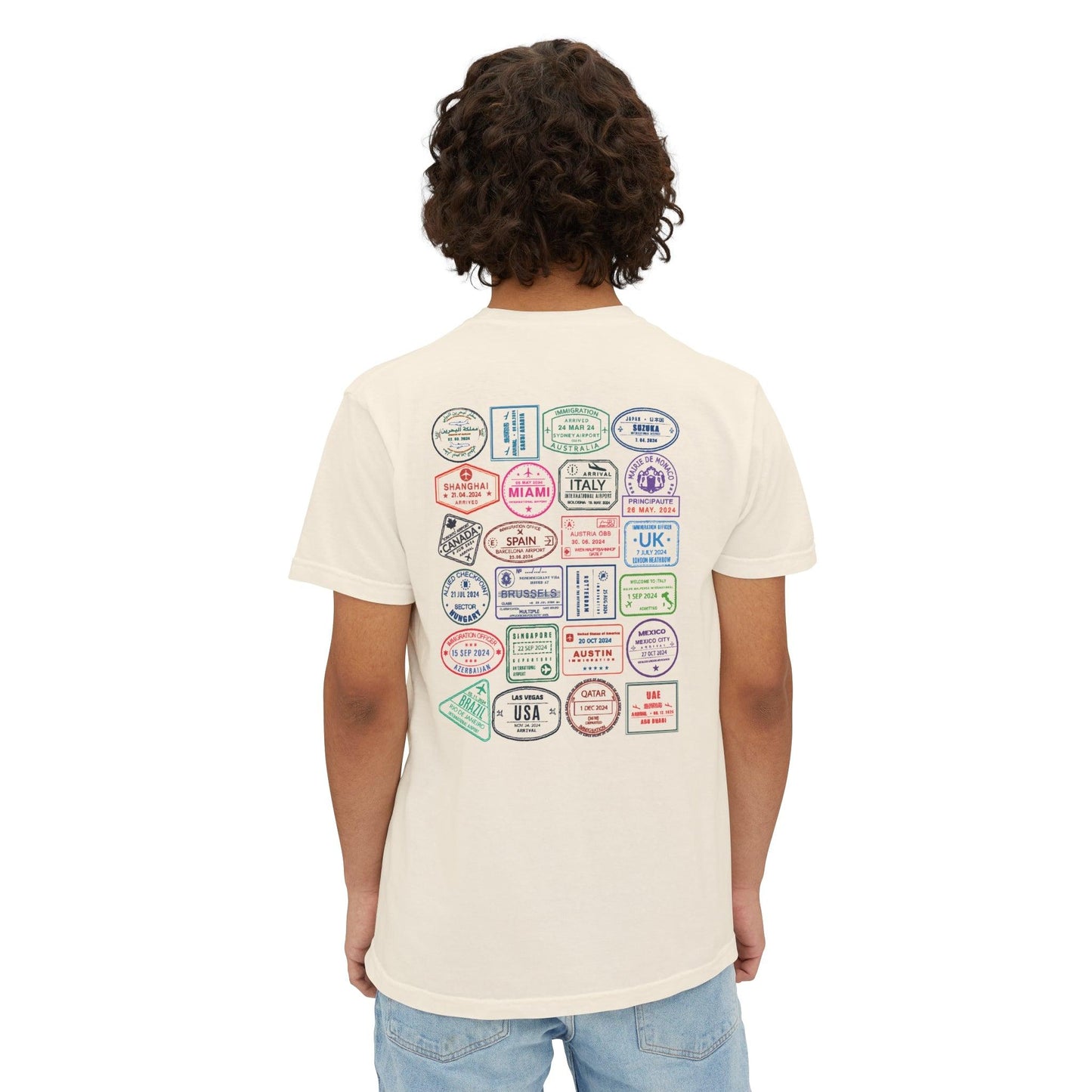 2024 F1 Passport Stamps Comfort Color Pocket T-Shirt - RecklessSunday