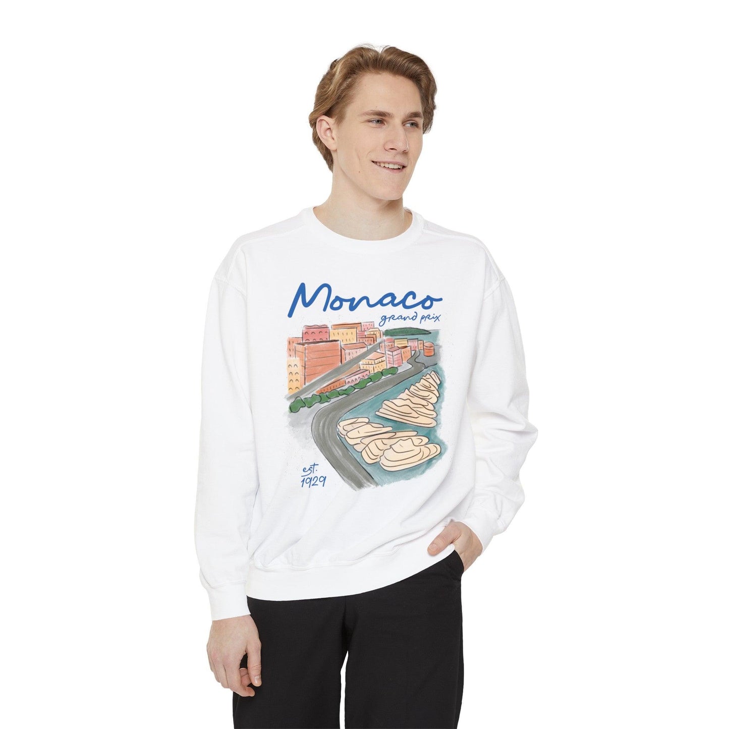 Monaco Grand Prix Illustrated Comfort Color Sweater - RecklessSunday