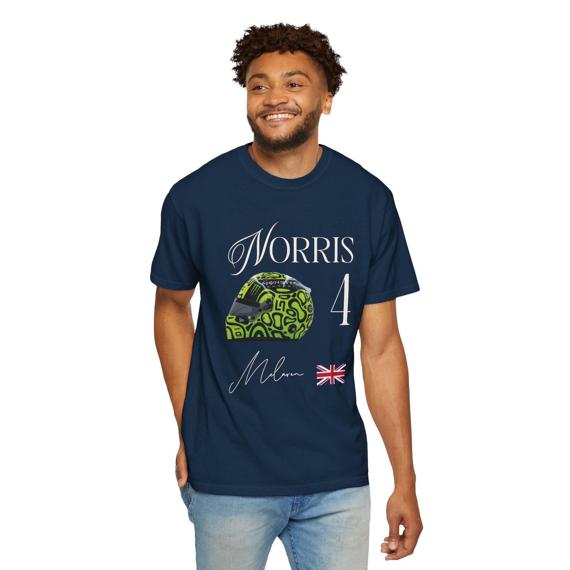 Lando Norris Helmet Comfort Color T-Shirt - RecklessSunday