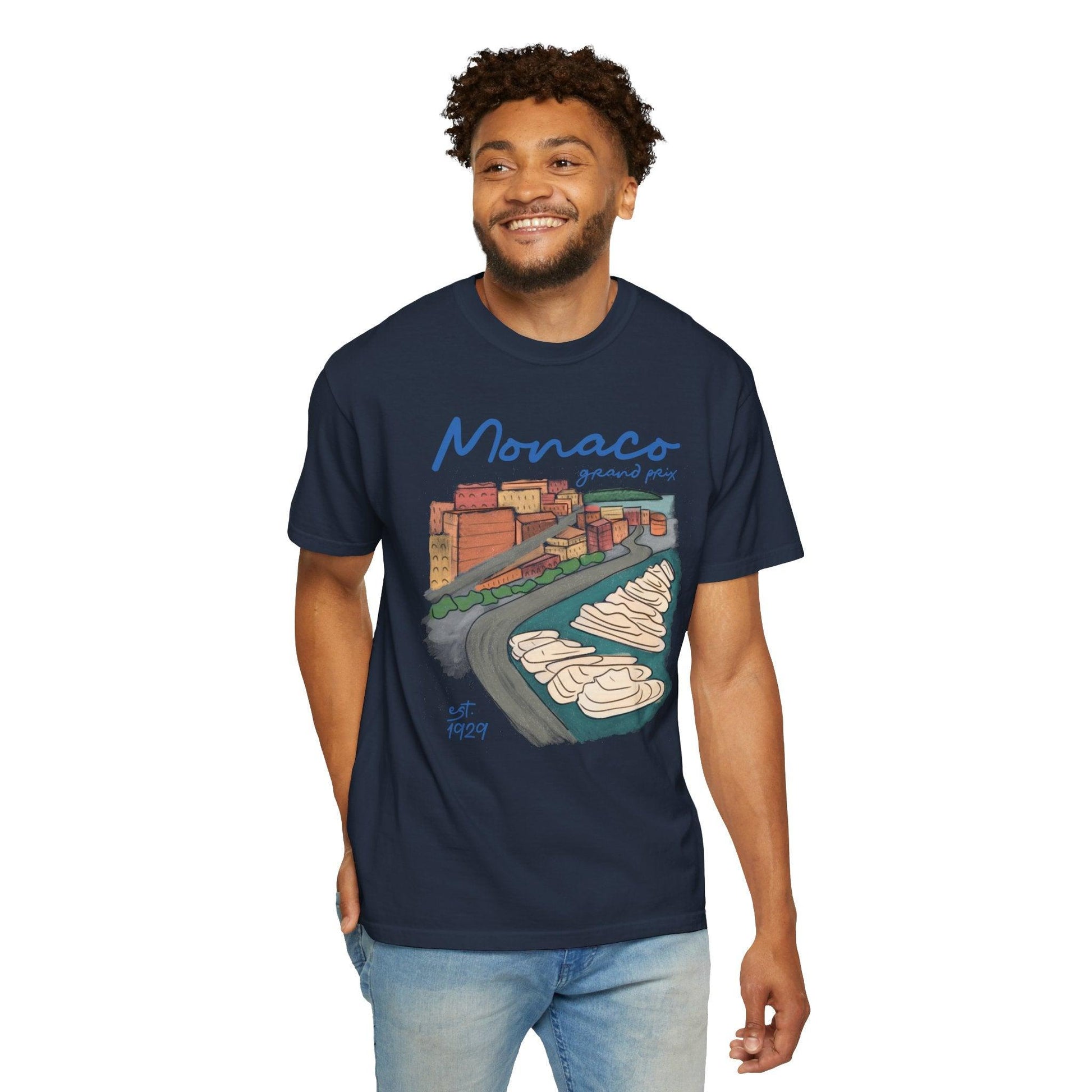 Monaco Grand Prix Illustrated Comfort Color T-Shirt - RecklessSunday