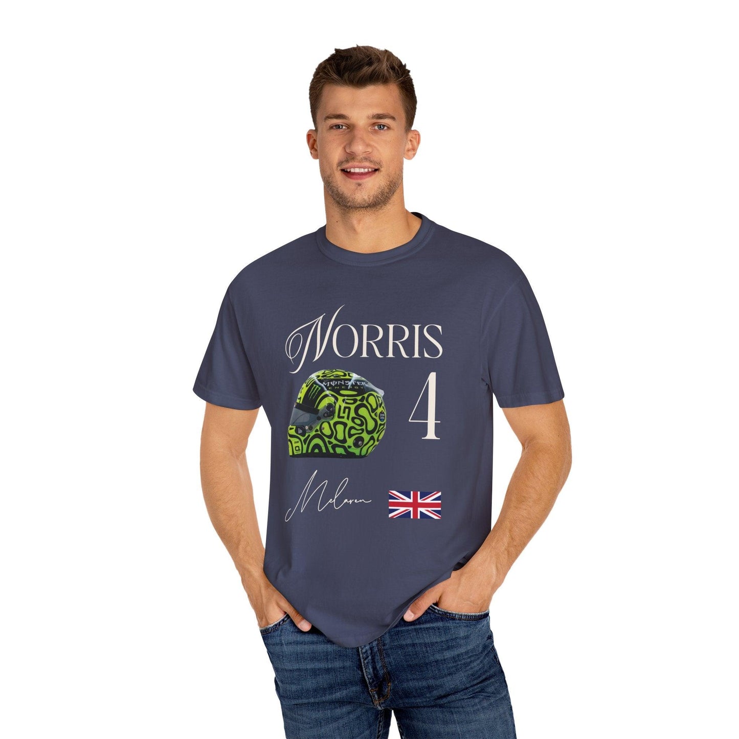 Lando Norris Helmet Comfort Color T-Shirt - RecklessSunday