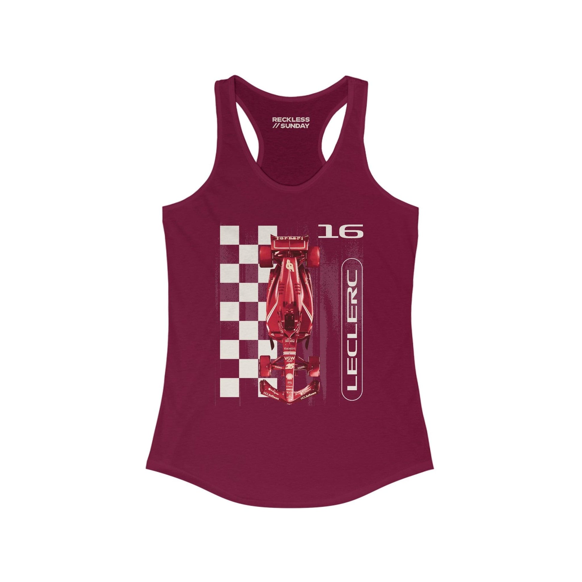 Charles Leclerc Grunge | Women's Racerback Tank - RecklessSunday