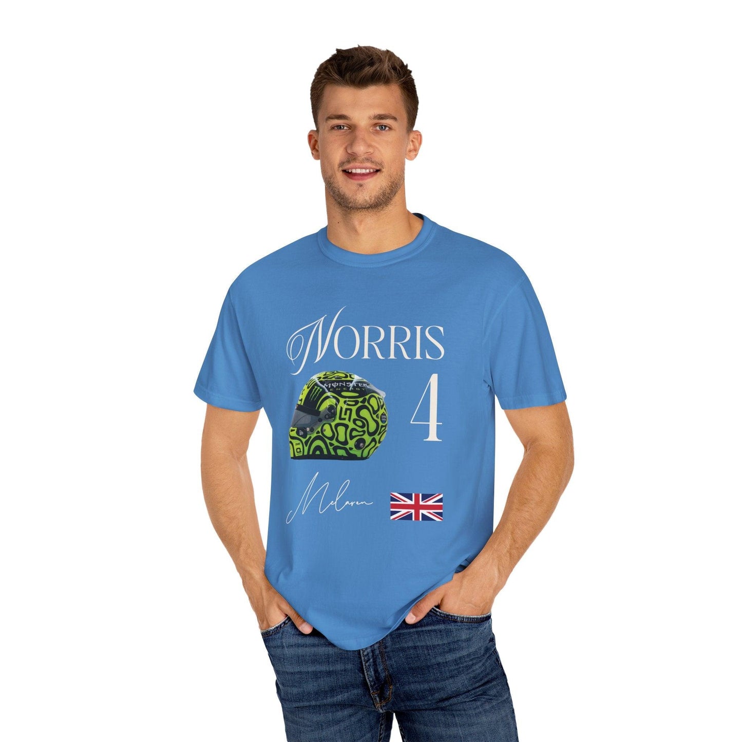 Lando Norris Helmet Comfort Color T-Shirt - RecklessSunday