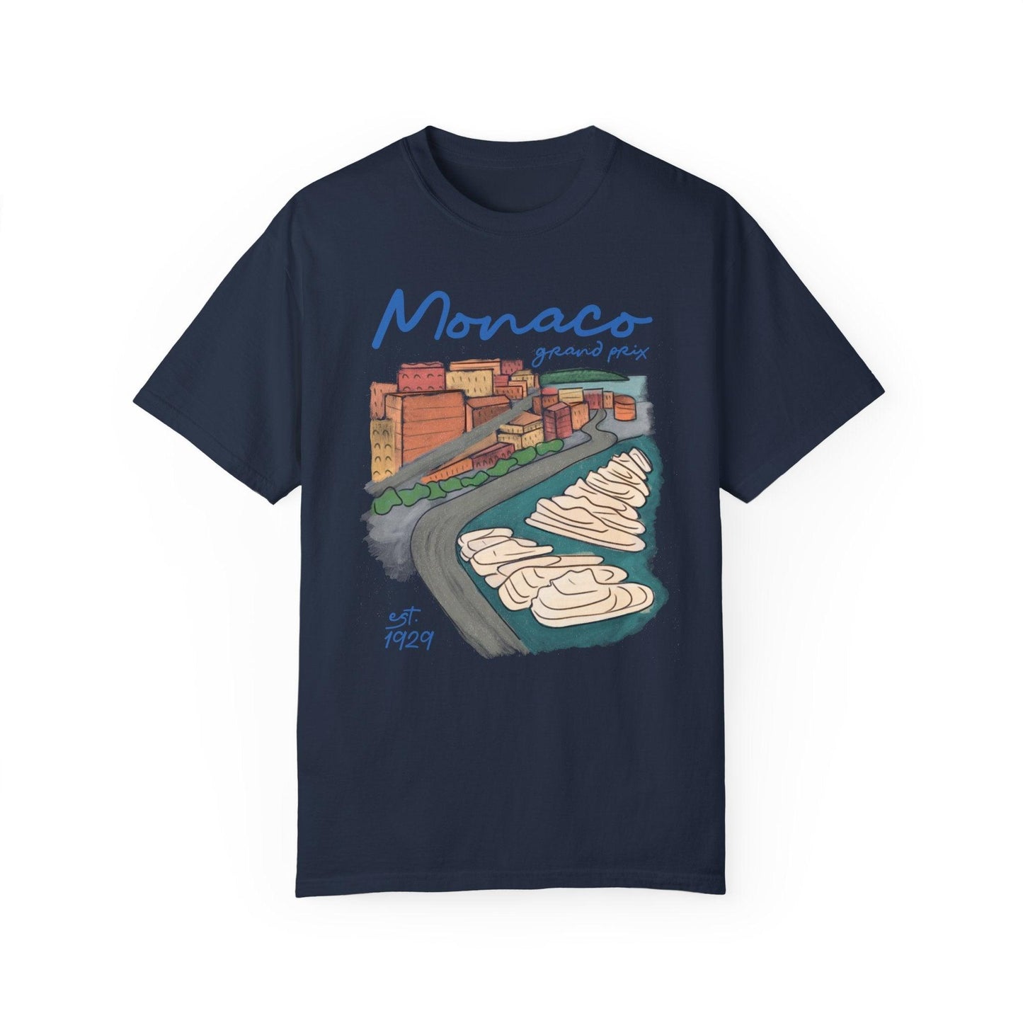 Monaco Grand Prix Illustrated Comfort Color T-Shirt - RecklessSunday