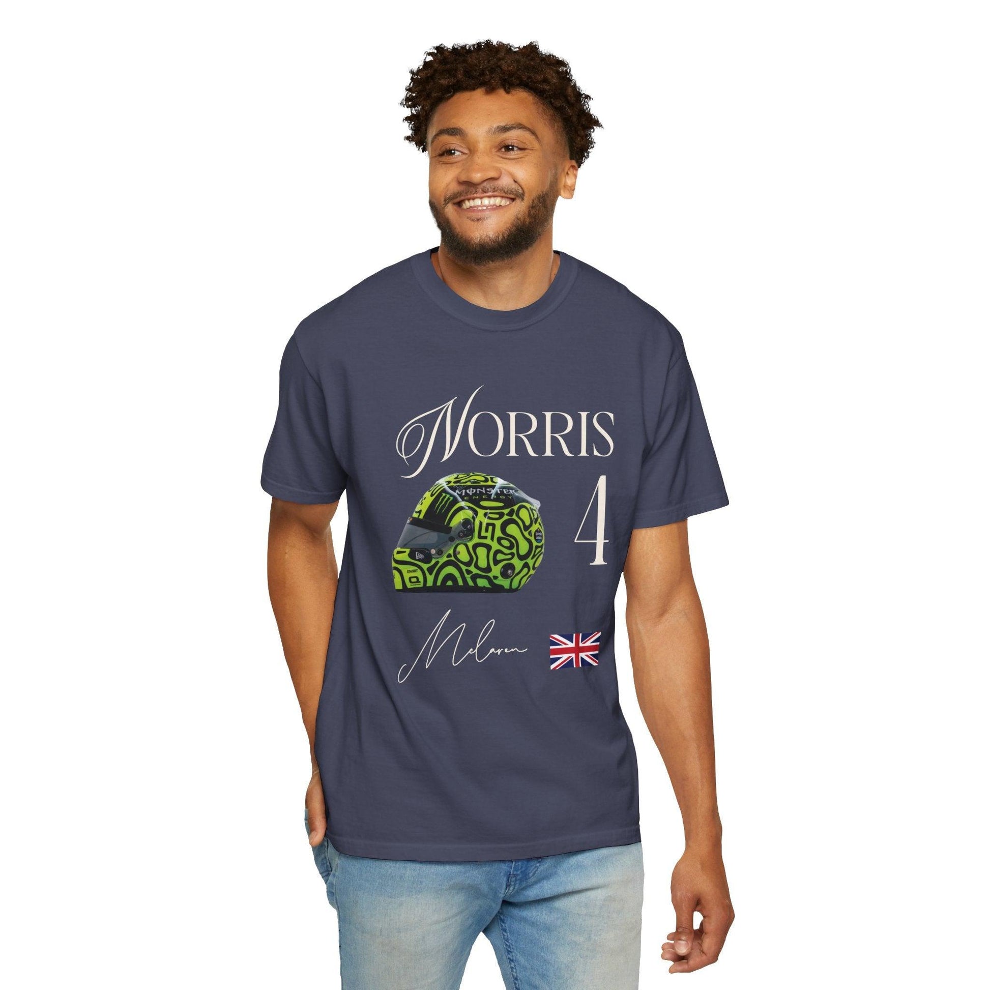 Lando Norris Helmet Comfort Color T-Shirt - RecklessSunday