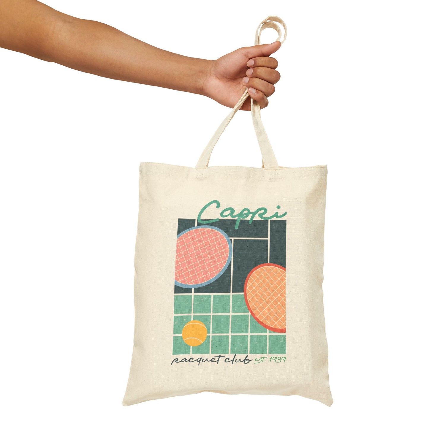 Capri Racquet Club Canvas Tote Bag