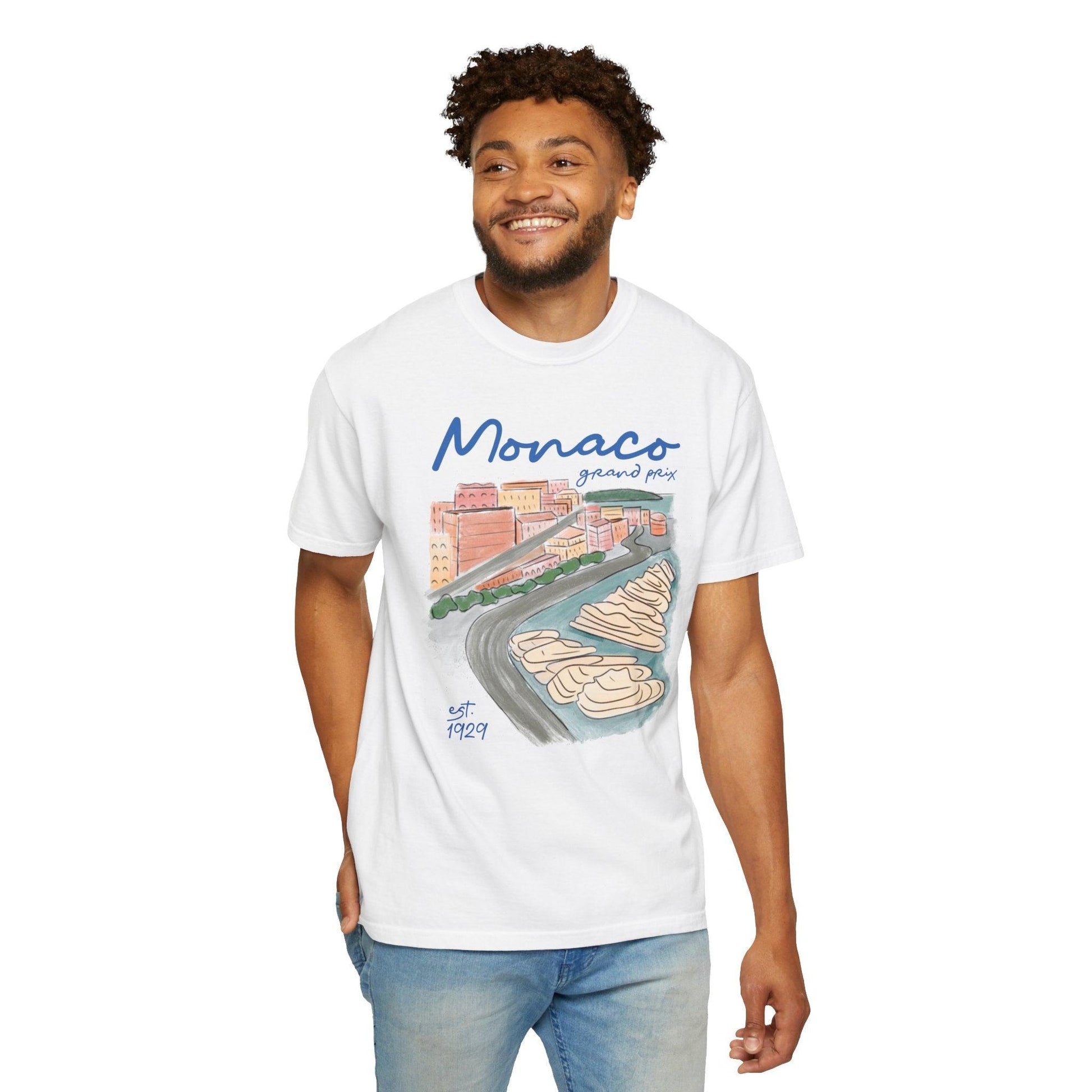 Monaco Grand Prix Illustrated Comfort Color T-Shirt - RecklessSunday