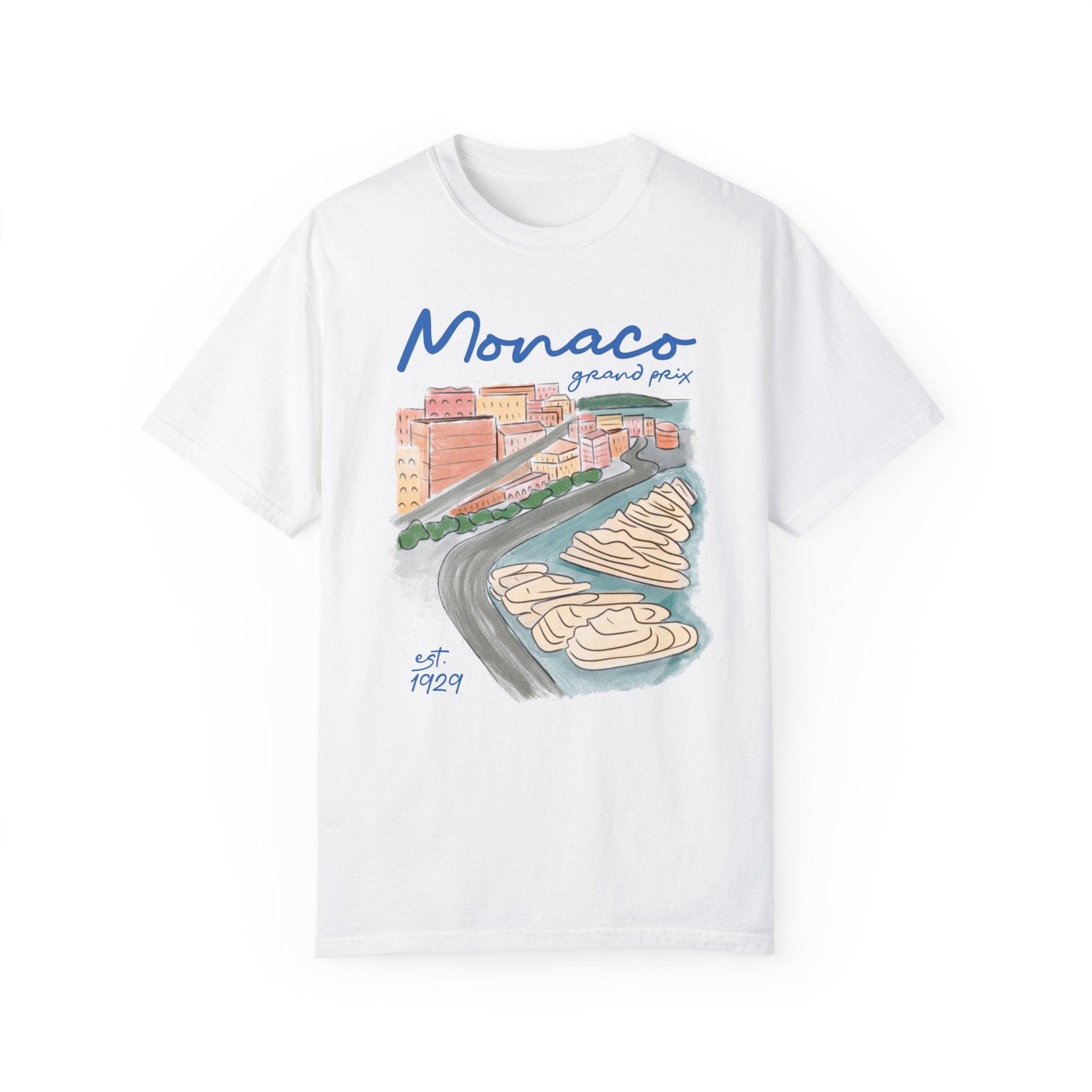 Monaco Grand Prix Illustrated Comfort Color T-Shirt - RecklessSunday