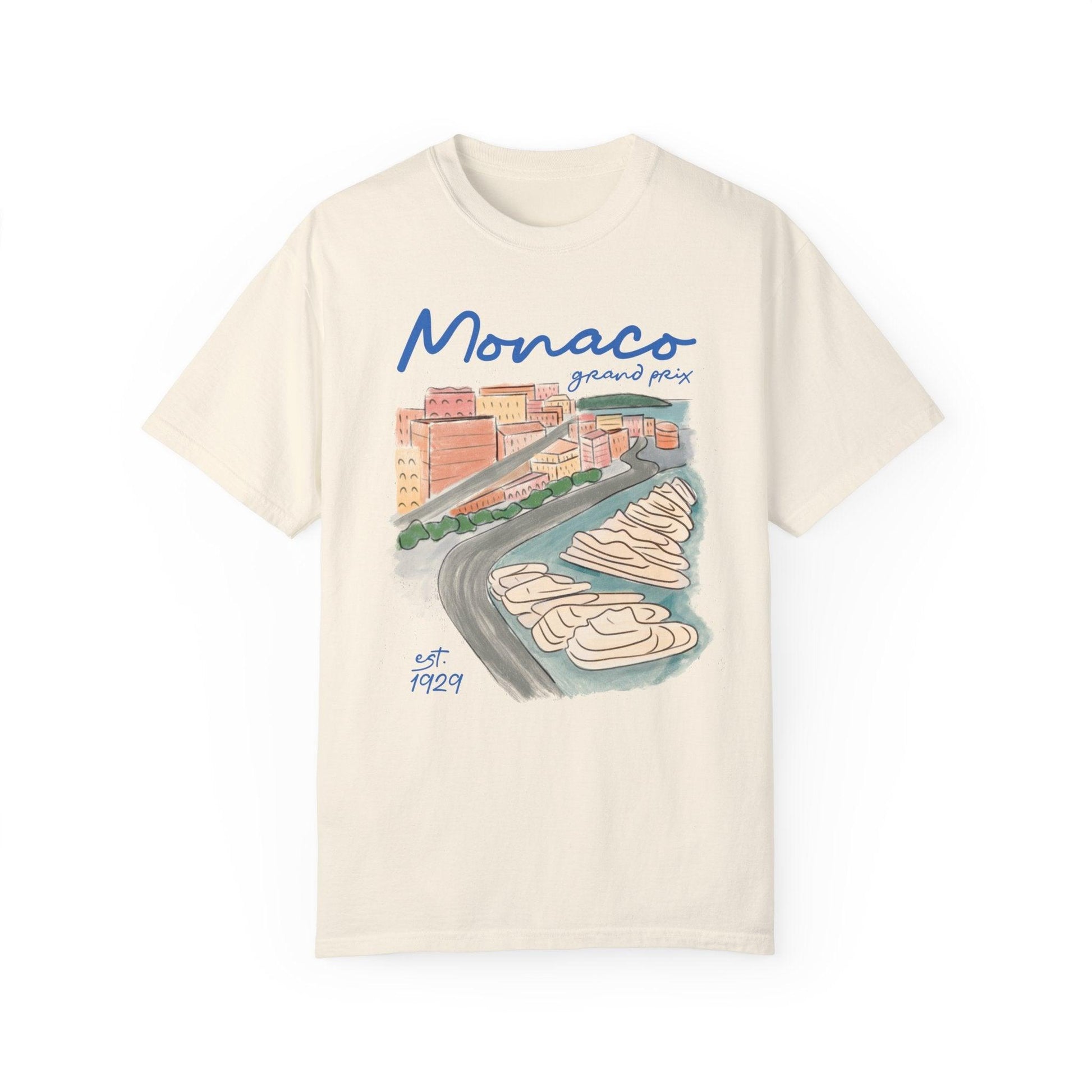 Monaco Grand Prix Illustrated Comfort Color T-Shirt - RecklessSunday