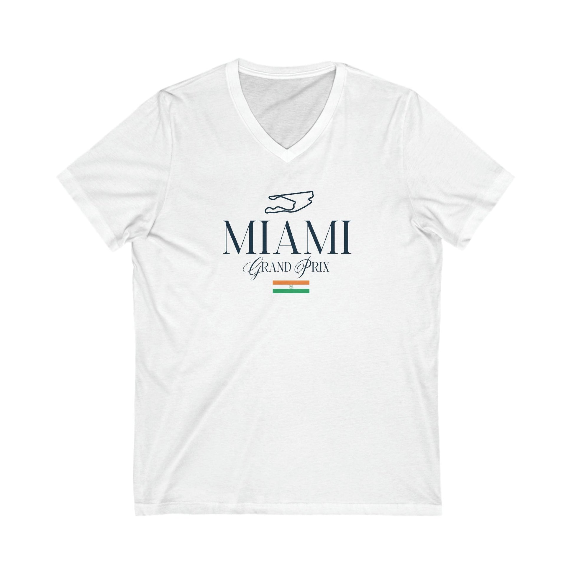 MIAMI Grand Prix T Shirt V Neck Unisex | Miami Grand Prix Formula Fan Short Sleeve Shirt | Formula Fan Gear | Racing Apparel - RecklessSunday