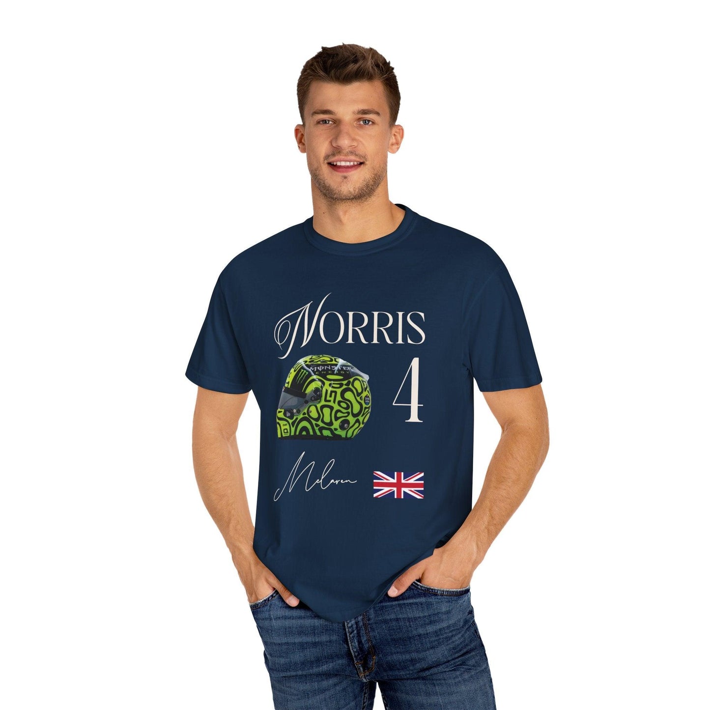 Lando Norris Helmet Comfort Color T-Shirt - RecklessSunday