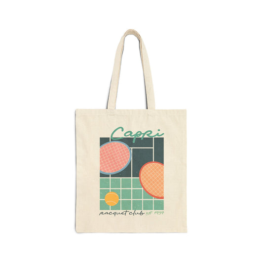 Capri Racquet Club Canvas Tote Bag