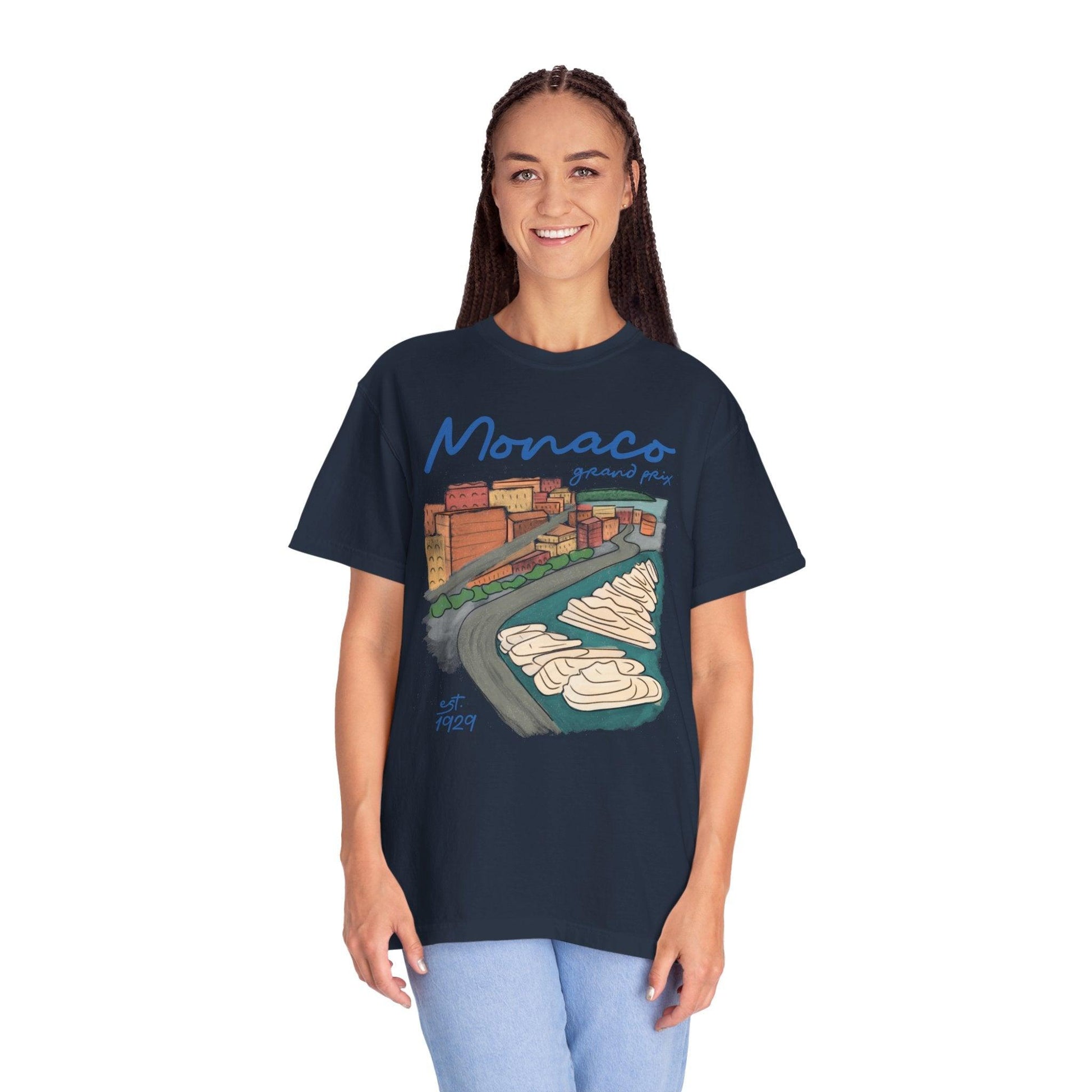 Monaco Grand Prix Illustrated Comfort Color T-Shirt - RecklessSunday