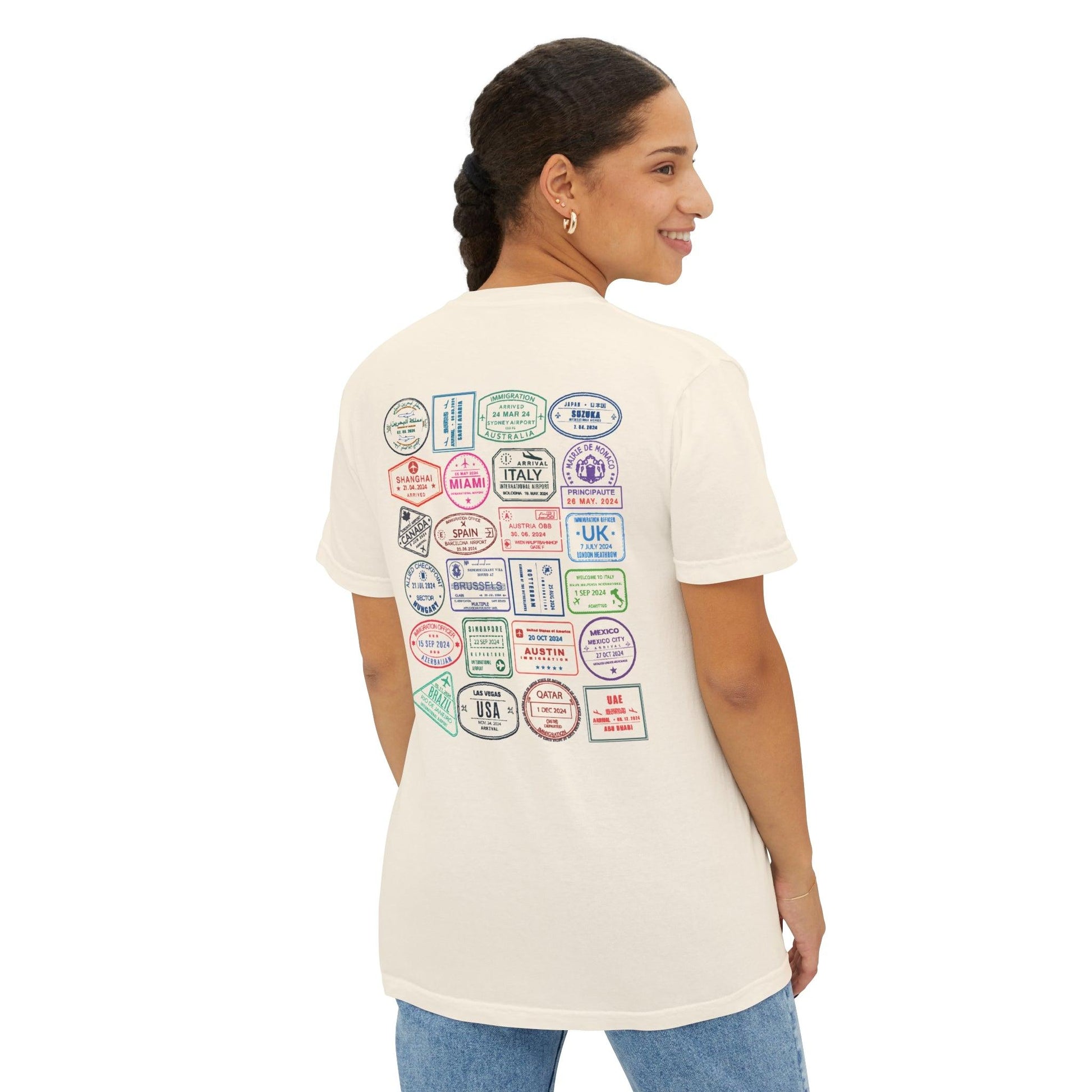 2024 F1 Passport Stamps Comfort Color Pocket T-Shirt - RecklessSunday