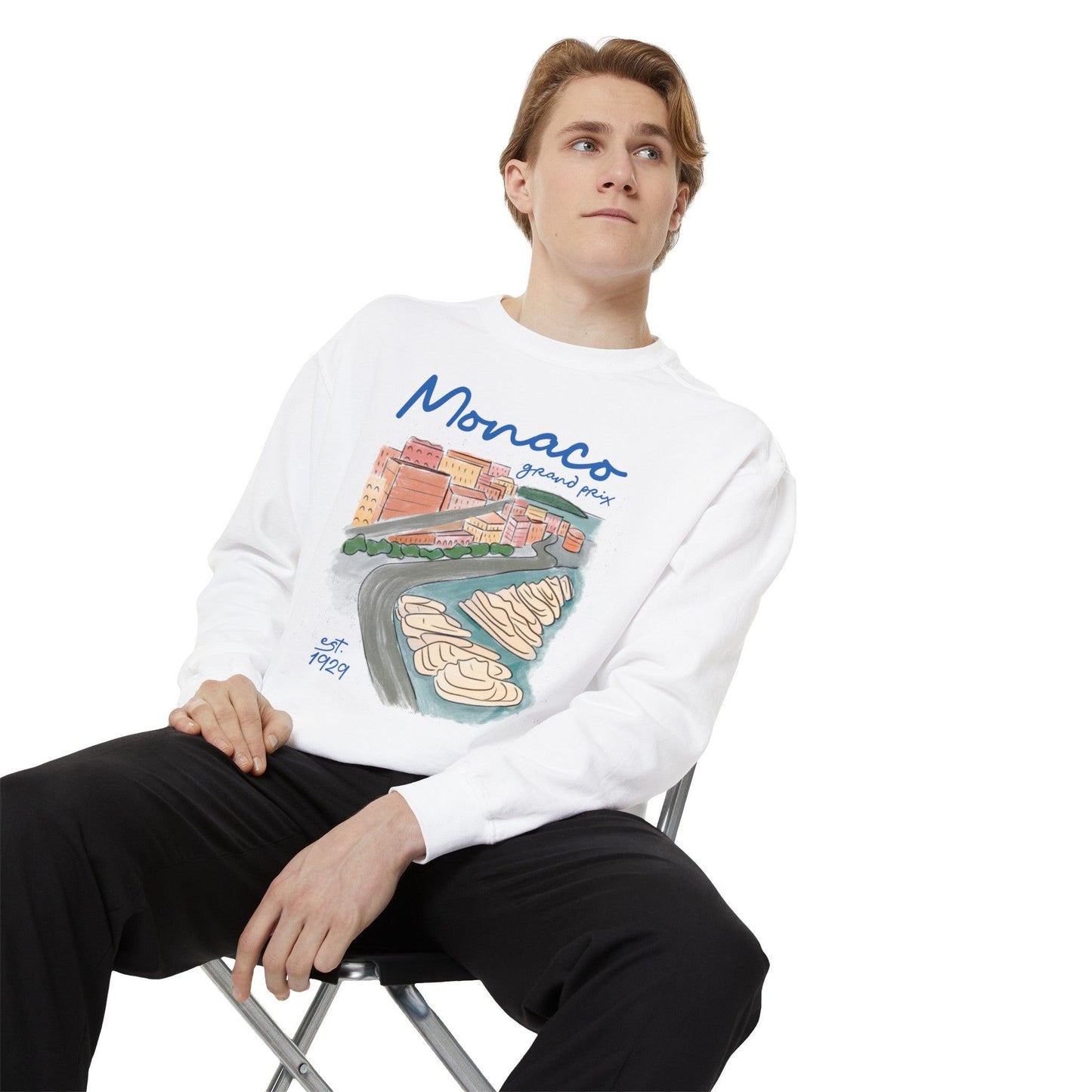 Monaco Grand Prix Illustrated Comfort Color Sweater - RecklessSunday